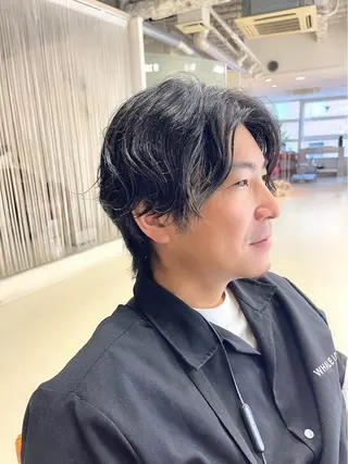 ショート カラー パーマ ヘアアレンジ メンズ 鶴﨑 美優亜のヘアスタイル