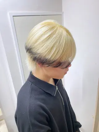 ミディアム カラー メンズ ☁️ケアブリーチ￤ ウルフ￤Shioriのヘアスタイル