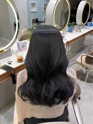 セミロング カラー Wカラー┆ブラウン ┆うる艶┆ゆうはのヘアスタイル