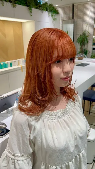 セミロング カラー 髪質改善/似合わせ/ 艶髪🧡‬‪田中颯士のヘアスタイル