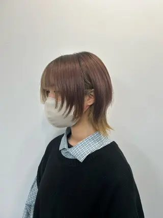 ショート 心斎橋l大人韓国ヘア レイヤー×艶カラーのヘアスタイル