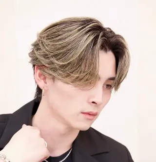 ミディアム カラー パーマ メンズ tatsuya /フェザーパーマのヘアスタイル