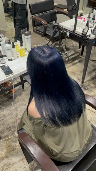 セミロング 渋谷ケアブリーチ ❤️‍🔥徳田空悟のヘアスタイル