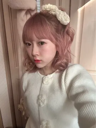 ミディアム カラー ゆほこ クリーミーcolorのヘアスタイル