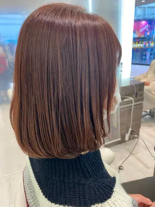 ミディアム カラー 小顔レイヤー/ ベージュ🤍Rieのヘアスタイル