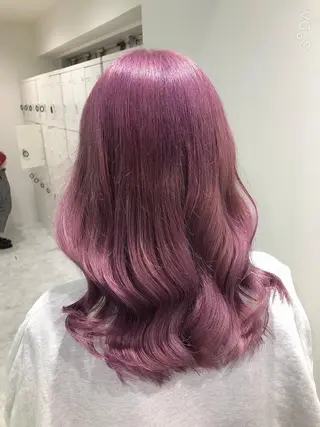 セミロング カラー エフェクトブリーチ 🌟前澤啓太朗のヘアスタイル