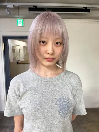 ミディアム カラー 安部佑哉/ハイトーン /レイヤー/ブリーチのヘアスタイル