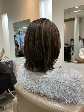 ミディアム カラー 池田 愛のヘアスタイル