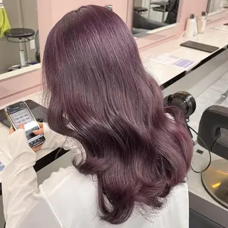 ロング カラー 🎀🫧透明感 ピンクラベンダー💟のヘアスタイル