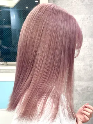 セミロング ♡似合わせハイトーン ♡maiのヘアスタイル