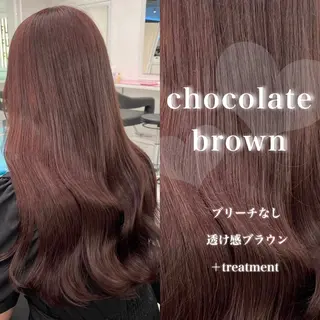 ロング カラー 韓国風艶髪🎀 暖色カラー🤍のヘアスタイル
