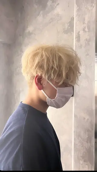 ショート カラー メンズ 巻ける縮毛矯正/ 堺 健人のヘアスタイル