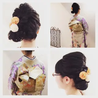 ミディアム セミロング ロング ヘアアレンジ LoRE hair 四条河原町　西尾友里のヘアスタイル