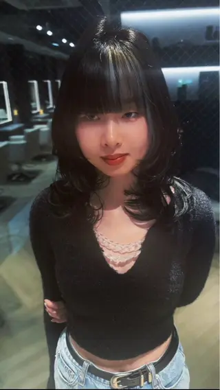 セミロング カラー ヘアアレンジ 山中 あるのヘアスタイル