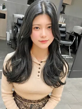 ロング 韓国風レイヤー ショート/犬塚 優介のヘアスタイル