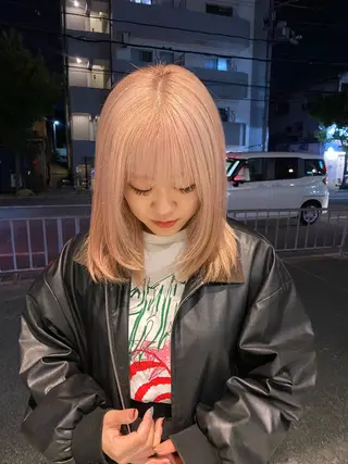 セミロング カラー レイヤーカット/ ダブルカラーサクライのヘアスタイル