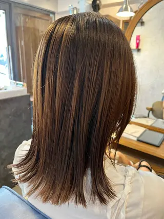 セミロング カラー 佐藤槙哉 サトウシンヤのヘアスタイル