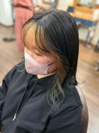 ミディアム カラー 小顔似合わせカット ┊︎*AYANO*のヘアスタイル
