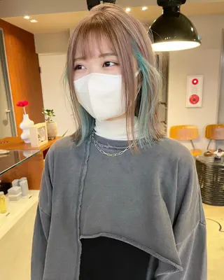 ミディアム カラー 🩷ハイトーン透明感 レイヤー🩷ユリカのヘアスタイル