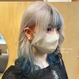 セミロング カラー 🌈艶ハイトーン🌈 心を込めます🤝涼介のヘアスタイル