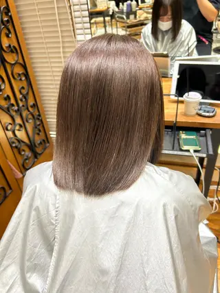 ミディアム カラー パーマ 新宿✨顔周りカット 韓国ヘア/坂本亜裟海のヘアスタイル