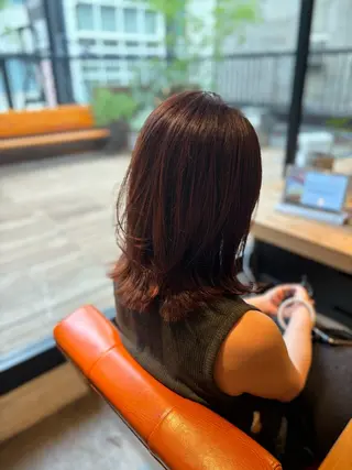 セミロング カラー 髪質改善カラー ベージュ🤎YUMEのヘアスタイル