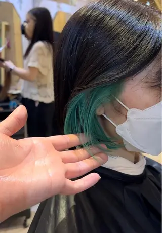 ショート ブリーチなしダブル カラー縮毛矯正 下野のヘアスタイル
