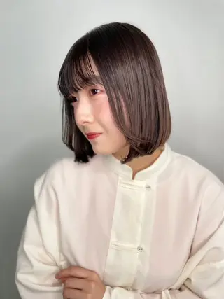 ミディアム カラー パーマ 似合わせ✨透明感🫧 佐藤優斗のヘアスタイル