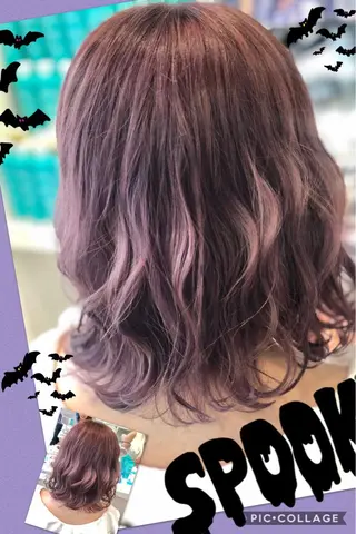 セミロング カラー 永島 桜のヘアスタイル