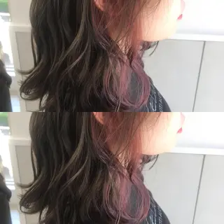 ミディアム カラー 小栗 麻衣のヘアスタイル