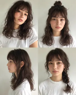 セミロング カラー パーマ ブリーチ無しWカラー 🫧CLUTCH砂川のヘアスタイル