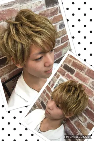 ショート カラー パーマ メンズ hairsolon Geminiのヘアスタイル