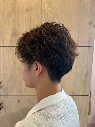 パーマ メンズ 顔まわり/透け感 カラー/青栁優🔆のヘアスタイル