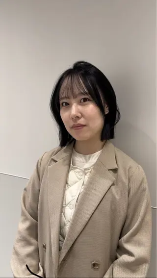 ショート カラー パーマ ヘアアレンジ メンズ 切りっぱなしヘアボブ ミディアムヘアRYOのヘアスタイル