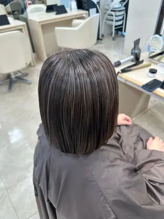 ミディアム カラー 艶髪 黄金比みくのヘアスタイル