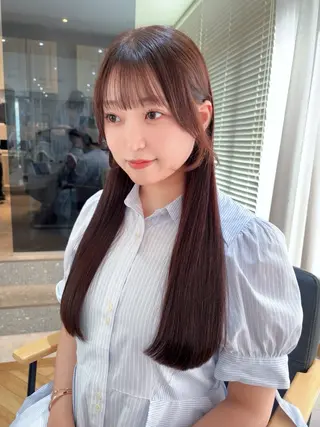 ロング カラー 韓国🇰🇷レイヤー 映える顔周り🩷のヘアスタイル