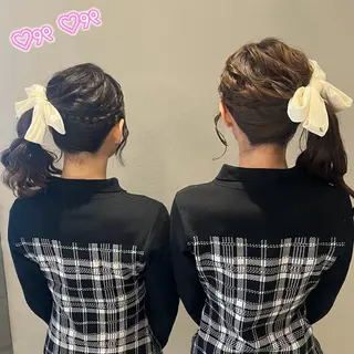 ヘアアレンジ 顔周り/ガーリー /ヘアメ/あつはのヘアスタイル