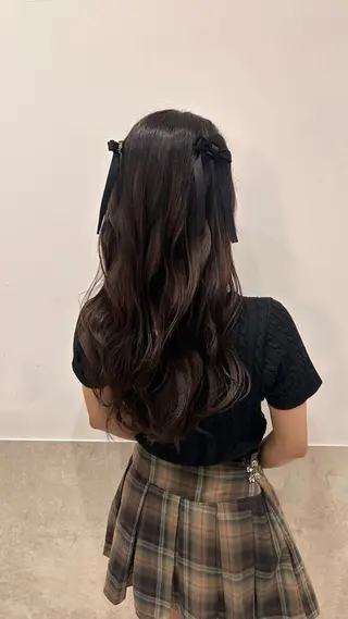 セミロング 縮毛矯正クロスパーマ 益子達也のヘアスタイル