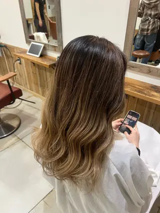 ロング カラー 🌈ダブルカラー🌈 💚みやのしんじ💚のヘアスタイル