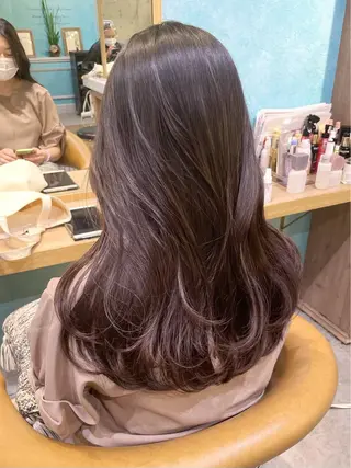 セミロング 縮毛矯正 髪質改善 韓国風レイヤー 吉田のヘアスタイル