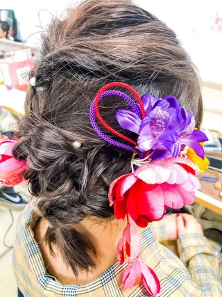 セミロング ヘアアレンジ レイヤー×ヘッドスパ *保田遥*のヘアスタイル