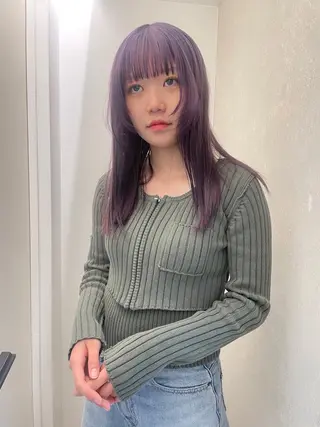 カラー 🎀ボブ+ハイトーン シュカ👶🏻のヘアスタイル