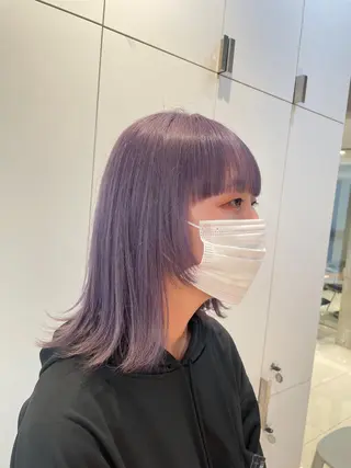 ミディアム カラー ヘアアレンジ 艶髪✨寒色カラー✨ 翁長孝輔のヘアスタイル