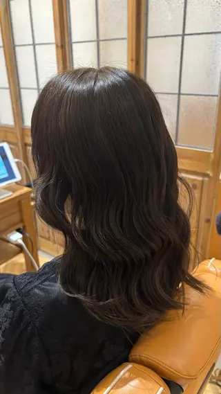 ミディアム カラー 似合わせ 顔周りYUUGAのヘアスタイル