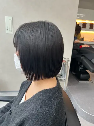 ショート 艶ボブ🤎ボブパーマ 透明感カラー\メンズのヘアスタイル