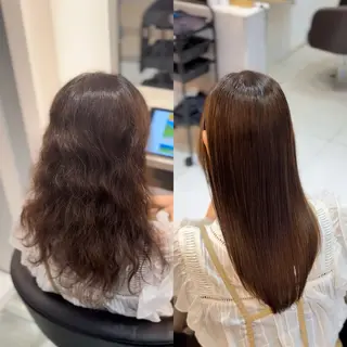 ロング カラー&縮毛矯正 ワタナベ テルキのヘアスタイル