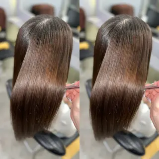 セミロング カラー 髪質改善🩵縮毛矯正 代々木/木下のヘアスタイル