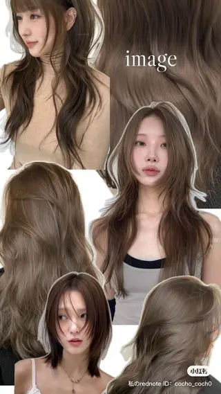 ロング カラー Airi 韓国y2k ハイレイヤーのヘアスタイル