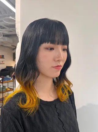 ミディアム 縮毛/パーマ/カラー LUVISM佐藤里咲のヘアスタイル