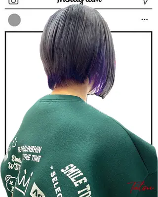 ミディアム カラー Tatsu/newi 大分 ハイトーンのヘアスタイル